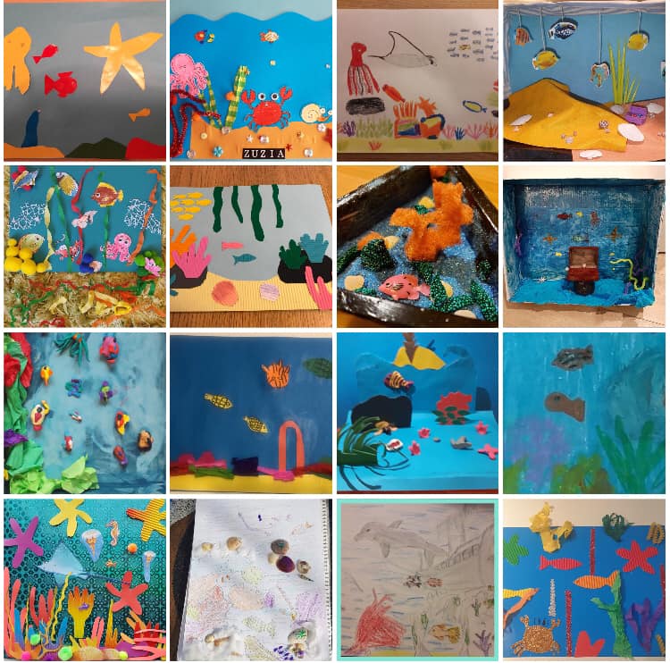 Rafa koralowa - prace dzieci z klasy 3a